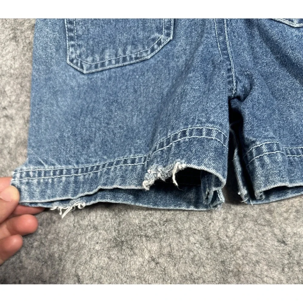 Vintage Y2K Arizona Jeans Baby Denim Short Walls Overalls 12M Embroidered